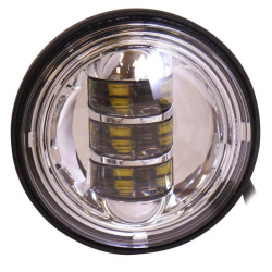 PartzBiz HD MU11006 - V-Factor 11006 Chrome 4.5" White LED Headlight Custom Harley Touring Softail Jeep head light lamp 7 inch round custom chopper bagger bike jeep wrangler TJ LJ JK JL lighting upgrade replacement