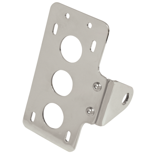 PartzBiz HD: 4409321-Mid USA 13130 V-Factor Chrome Side Mount License Plate Bracket Harley Metric