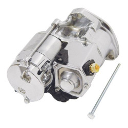 PartzBiz HD MU17093 - Mid USA 17093 V-Factor Chrome High Torque Starter Motor 06-17 Harley-Davidson HD Big Twin V-twin Replacement