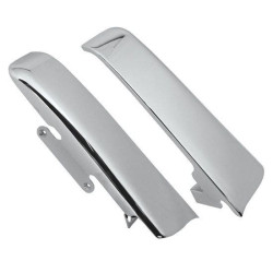 PartzBiz HD MU26316 - Mid USA 26316 V-Factor Chrome Steel Saddlebag Filler Panels 14-19 Harley Davidson Touring electra road street glide king FLHR FLHT FLT FLTR Bagger รถจักรยานยนต์แบบกำหนดเอง Chopper Bike Upgrade Body ถุงอาน Fender Panel Shock Cover