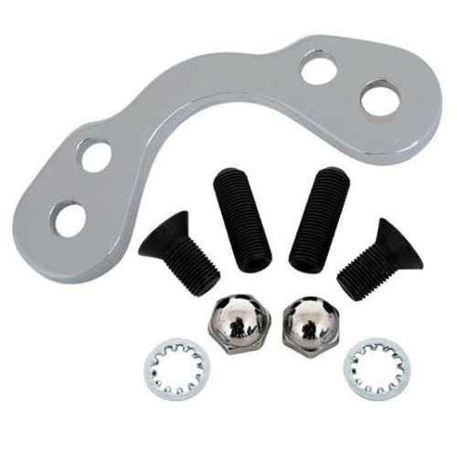 PartzBiz HD: 4409207-MID USA 35312 Chrome Handlebar Riser ชุดอะแดปเตอร์สำหรับ Wide Springer Front End CUSTOM Harley เมตริก Chopper Cruiser Springs แรงกระแทกส้อม