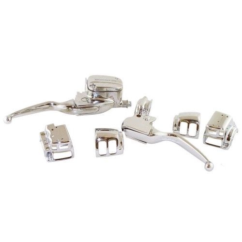 PartzBiz HD: 4409169-Mid USA 44746 Chrome Handlebar Controls & Switch Housings 96-06 Harley-Davidson Touring clutch brake master cylinder switch button covers
