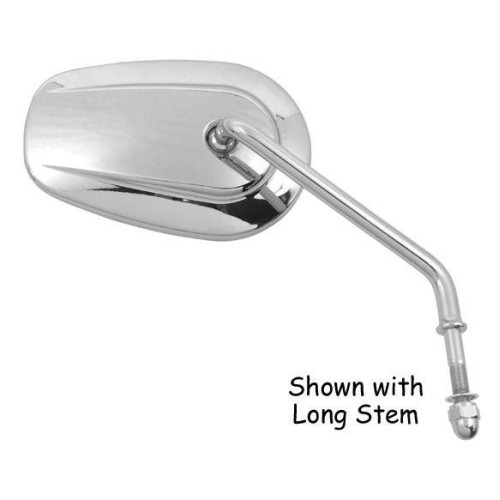 PartzBiz HD: 4409139-Mid-USA 47039 Chrome Right Short Stem Tapered Mirror Harley Repl OE 91840-03B