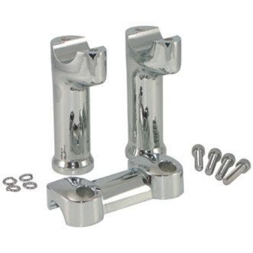 PartzBiz HD: 4409064-Mid USA V Factor 41058 Chrome ไรเซอร์ 5” สำหรับบาร์ 1 1/4” FXDF 08+ กำหนดเอง 59783-08 56898-08 DYNA FAT BOB ดีที่สุดสำหรับการแสดงผาดโผนของ THRASHIN
