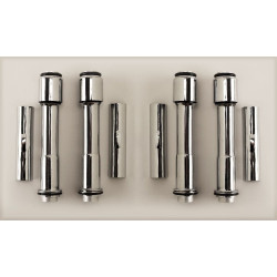 PartzBiz HD MW91-982 - MidWest 91-982 Ultima Chrome Push Rod Tube Cover Kit Harley Davidson Twin Cam 00-Up Bezel Accent Upgrade Replacement Custom Chopper Bike Best 