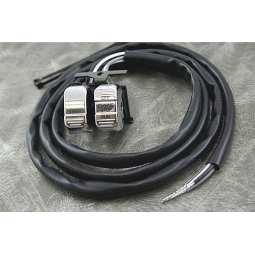 PartzBiz HD: 4409040-MidWest 17-101 Ultima สวิตช์สตาร์ท / เปิด / ปิดเครื่องยนต์ Harley Davidson Big Twin Touring Softail Sportster สายไฟควบคุมแฮนด์ปุ่มควบคุมการเปลี่ยนปุ่มใหม่อัพเกรดที่ดีที่สุดในสต็อกจากโรงงาน OE Starter Power Shut Off
