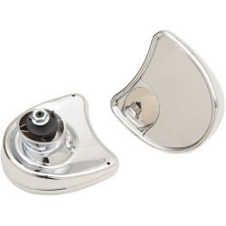 PartzBiz HD DS06400794 - Drag Chrome Blind Spot Fairing Mounted Mirrors Harley FLHT/X Batwing 14-17 | 0640-0794