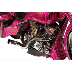 PartzBiz HD DS18001949 - Misfit industries Trask TM-5700CH NBCTTC97 Chrome Black NB Nasty Bastard 2-1 Two Into One Exhaust Harley Touring Bagger Dresser 97-16 1800-1949 18001949