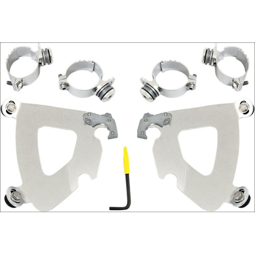 PartzBiz HD: 4408848-Memphis Shades Polished Trigger-Lock Mount Gauntlet Fairing Harley Dyna 06-15 | มีค1993