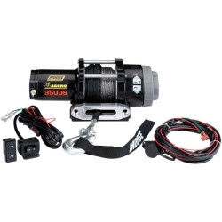 PartzBiz HD DS45050762 - Moose 3500 LB Aggro UTV / ATV Winch เชือกสังเคราะห์แบบมีสายระยะไกล w/Dash Switch 104309