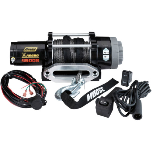PartzBiz HD: 4408855-Moose 4500 LB Aggro UTV Winch เชือกสังเคราะห์แบบมีสายระยะไกล w/Dash Switch 104311 PartzBiz HD: 4408855-Moose 4500 LB Aggro UTV Winch เชือกสังเคราะห์แบบมีสายระยะไกล w/Dash Switch 104311
