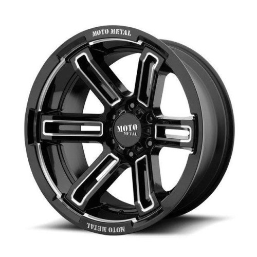 PartzBiz HD: 4408774-Moto ล้อโลหะ MO991 Ruckus สีดำเงา Milled 17X9 5X5 5X127 -12 มม.Jeep Wrangler JK JL JT Gladiator Grand Cherokee WJ WK WK2 Commander ล้ออัพเกรด 5x127 5 Lug Offroad 4x4