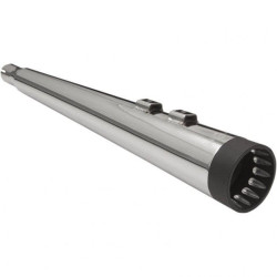 PartzBiz HD DS18011085 - Bassani DNT Deep N Throaty Chrome w/ Black 4" Slip On Mufflers Megaphone 2017 | 1F572DNT6