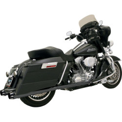 PartzBiz HD DS18010579 - Bassani Black Megaphone Blk Tapered 4" Slip-On Mufflers 2.5 Performance Baffle | FLH-517LRB