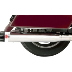PartzBiz HD DS18011088 - Bassani Chrome Quick Change 4" Slip On Straight Style Mufflers Harley 17 No Tips | 1F742