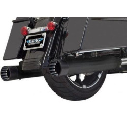 PartzBiz HD DS18011083 - Bassani DNT Deep N Throaty All Black Tip 4" Slip On Mufflers Straight 2017 | 1F72DNT5B