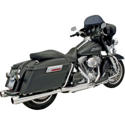 PartzBiz HD ds18010185 - Bassani Chrome Megaphone Polished 4" Slip-On Mufflers 2.5" Performance Baffle | FLH-517L