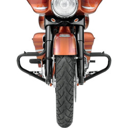 PartzBiz HD DS16240170 - Lindby Front Gloss Black Multibar Highway Engine Guard Bar for Harley FLH/T 97-14 - BL1302/09