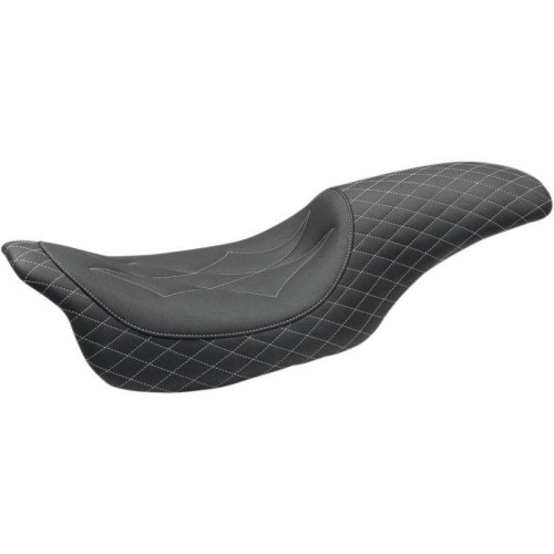 PartzBiz HD: 4408664-Mustang 74111GM Blk/Grey Diamond Stitch Revere Journey 2-Up Seat H-D FLH/T 08-Up PartzBiz HD: 4408664-Mustang 74111GM Blk/Grey Diamond Stitch Revere Journey 2-Up Seat H-D FLH/T 08-Up