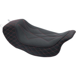 PartzBiz HD MD75130AB - Mustang 75130AB Black / Red Diamond Stitch Revere Journey Solo Seat Harley Touring 08-Up PartzBiz HD MD75130AB - Mustang 75130AB Black / Red Diamond Stitch Revere Journey Solo Seat Harley Touring 08-Up