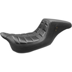 PartzBiz HD MD75239 - Mustang 75239 Black One Piece Squareback 2 Up Seat Harley FLH FLT 08-21 | 75239 PartzBiz HD MD75239 - Mustang 75239 Black One Piece Squareback 2 Up Seat Harley FLH FLT 08-21 | 75239