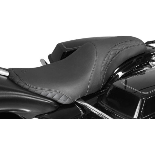 PartzBiz HD: 4408642-Mustang Seats Black Standard Dave Perewitz Signature Seat Harley FLHT/R/X 08-23 FLHT FLHR FLTR FLHX  davidson electra road street glide king custom chopper touring comfort best for 0801-1171 08011171 486979 75269