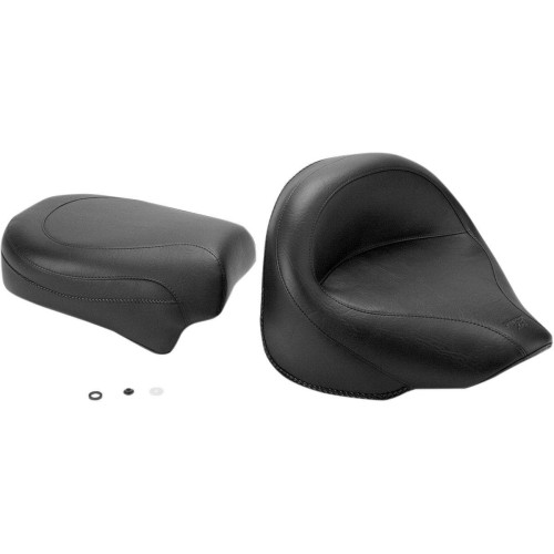 PartzBiz HD: 4408643-Mustang 75279 2 Piece Black Vintage Wide Touring Yamaha 1100 V-Star Custom 99-09
