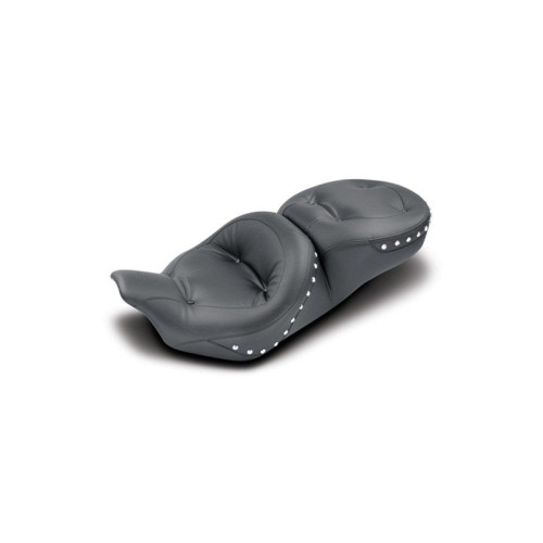 PartzBiz HD: 4408623-Mustang Regal Style Chrome Studded One Piece Ultra Touring FLH/T Seat 08-17  | 76037