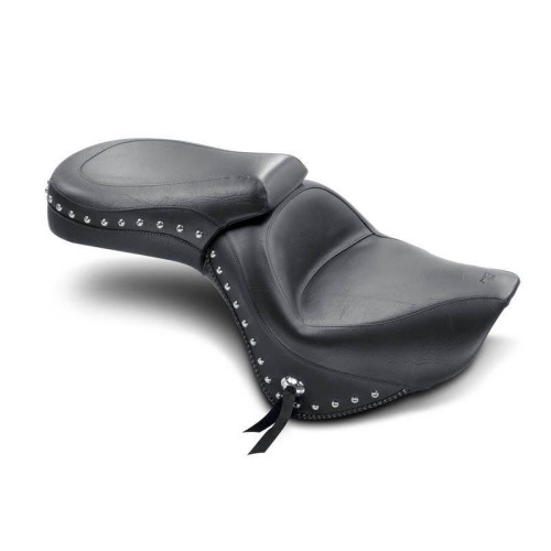 PartzBiz HD: 4408630-Mustang 76126 Black Chrome Studded One Piece Touring Seat พนักพิง 06-18 VN900 489301 0810-0508 08100508