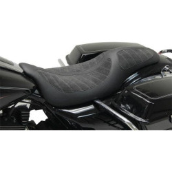 PartzBiz HD MD76292 - Mustang Fred Kodlin Signature Series Black 1 Piece 2 up for Harley FLH/T | 76292 PartzBiz HD MD76292 - Mustang Fred Kodlin Signature Series Black 1 Piece 2 up for Harley FLH/T | 76292
