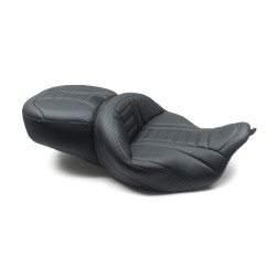 PartzBiz HD MD79006GM - Mustang 79006GM Gun Metal Deluxe Cushion Seat W/O Heat for 08-21 Harley FLH/T 