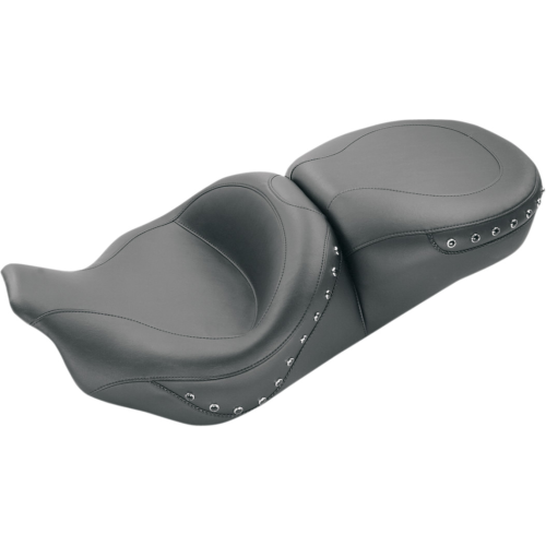 PartzBiz HD: 4408582-Mustang 79039 Smooth Style Black Studded One Piece Ultra Touring FLH Seat 08-Up