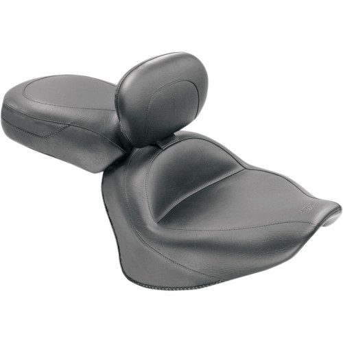 PartzBiz HD: 4408556-Mustang 79477 Two Piece Wide Touring Seat w/ Backrest 07-17 Yamaha V-Star 1300/T 0810-0539 08100539 489336