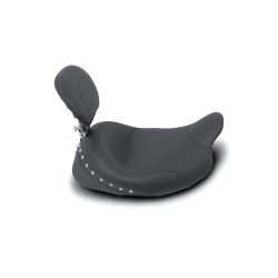 PartzBiz HD MD79602 - Mustang Wide Chrome Studded Solo Seat พร้อมพนักพิงแบบถอดได้ Harley 08-23 FLH/FLT | 79602 PartzBiz HD MD79602 - Mustang Wide Chrome Studded Solo Seat พร้อมพนักพิงแบบถอดได้ Harley 08-23 FLH/FLT | 79602