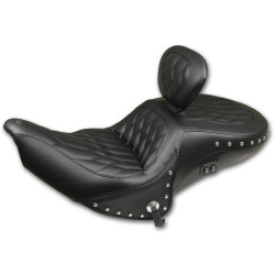 PartzBiz HD MD79664 - Mustang 79664 Black Diamond Stitch Touring Seat w/Backrest & Heat 15-18 Indian 0810-1983 08101983 PartzBiz HD MD79664 - Mustang 79664 Black Diamond Stitch Touring Seat w/Backrest & Heat 15-18 Indian 0810-1983 08101983