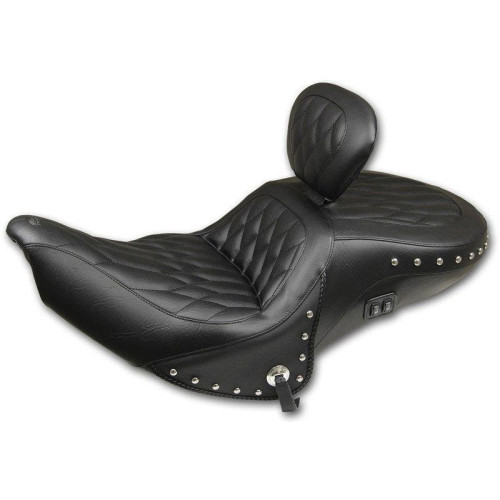 PartzBiz HD: 4408568-Mustang 79664 Black Diamond Stitch Touring Seat w/Backrest & Heat 15-18 Indian 0810-1983 08101983 PartzBiz HD: 4408568-Mustang 79664 Black Diamond Stitch Touring Seat w/Backrest & Heat 15-18 Indian 0810-1983 08101983