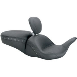 PartzBiz HD MD79705 - Mustang Lowdown Studded Black Seat W/ Driver Backrest Harley Touring FLH/T 08-17 | 79705 PartzBiz HD MD79705 - Mustang Lowdown Studded Black Seat W/ Driver Backrest Harley Touring FLH/T 08-17 | 79705