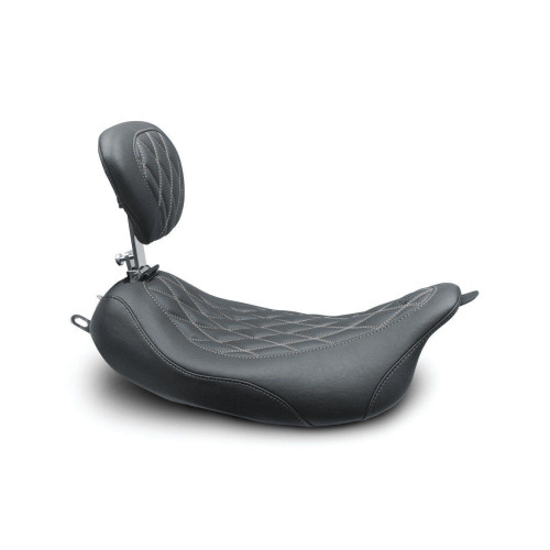 PartzBiz HD: 4408535-Mustang 79727GM Gun Metal Stitch Wide Tripper Solo Seat พร้อมพนักพิง Harley FLH 08-21 PartzBiz HD: 4408535-Mustang 79727GM Gun Metal Stitch Wide Tripper Solo Seat พร้อมพนักพิง Harley FLH 08-21