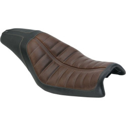PartzBiz HD MD76901 - Mustang Roland Sands Enzo 2-Up Black Distressed Seat Brown ยก Harley FXD | 76901
