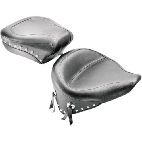 PartzBiz HD: 4408473-Mustang Seat Wide Chrome Studded เบาะหลังสำหรับ Solo Harley 08-15 FLSTC/S | 76180 PartzBiz HD: 4408473-Mustang Seat Wide Chrome Studded เบาะหลังสำหรับ Solo Harley 08-15 FLSTC/S | 76180