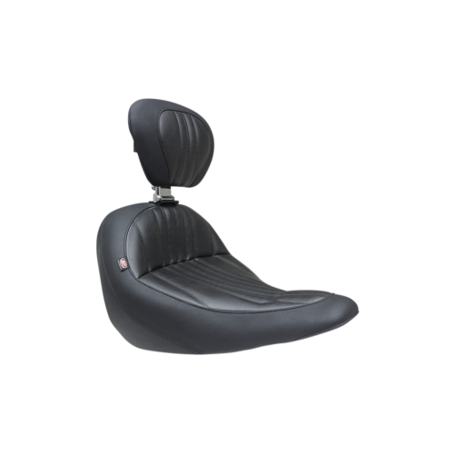 PartzBiz HD: 4408425-Mustang Solo Front Black Harley Seat W/ พนักพิง Dagger Stitch 18-23 FLSB/FXLR/FXLRS | 79041 PartzBiz HD: 4408425-Mustang Solo Front Black Harley Seat W/ พนักพิง Dagger Stitch 18-23 FLSB/FXLR/FXLRS | 79041