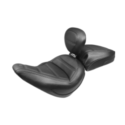 PartzBiz HD MD79028 - Mustang Solo Front Black Harley Seat W/ พนักพิง Quad Stitch 18-23 FLSL | 79028 PartzBiz HD MD79028 - Mustang Solo Front Black Harley Seat W/ พนักพิง Quad Stitch 18-23 FLSL | 79028