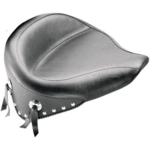 PartzBiz HD: 4408408-Mustang Seat Wide Chrome Studded Solo Seat Harley Softail 08-15 FLSTC FLSTS | 76179