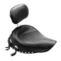PartzBiz HD MD79109 - Mustang Studded Wide Solo Seat พร้อมพนักพิงคนขับแบบถอดได้สำหรับ Harley Dyna 96-03 | 79109 PartzBiz HD MD79109 - Mustang Studded Wide Solo Seat พร้อมพนักพิงคนขับแบบถอดได้สำหรับ Harley Dyna 96-03 | 79109