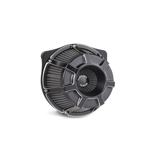 PartzBiz HD: 4408197-Arlen Ness Inverted Bevelled Black Cut Stage 1 Air Cleaner Harley FLH FLH 08-15 | 18-933