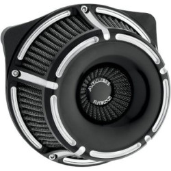 PartzBiz HD AN18-925 - Arlen Ness Inverted Slot Track Black Cut Stage 1 Air Cleaner Harley XL 91-15 | 18-925