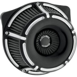 PartzBiz HD AN18-921 - Arlen Ness Inverted Slot Track Black Cut Stage 1 Air Cleaner Harley FLH/T 08-15 | 18-921