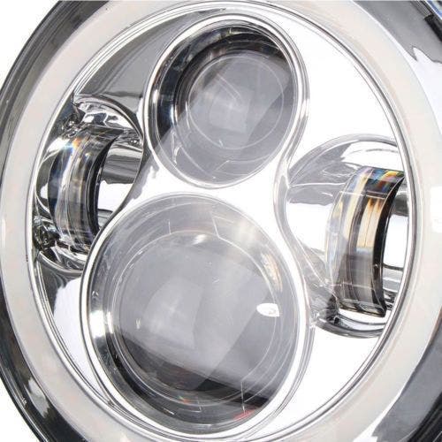 PartzBiz HD: 4408175-ใหม่ โปรเจคเตอร์ LED ขนาด 7 นิ้ว Daymaker สไตล์ Chrome Halo ไฟหน้ารุ่น Harley Touring
