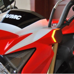 PartzBiz HD TR570994 - New Rage Cycles ไฟเลี้ยว LED ด้านหน้าสีดำ 17-19 Kawasaki Z125 Pro