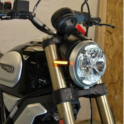 PartzBiz HD TR578969 - New Rage Cycles ไฟเลี้ยว LED สีอำพันด้านหน้าคู่ '18 Ducati Scrambler 1100 สุดยอดการอัพเกรดใหม่ไฟเลี้ยวไฟเลี้ยวแบบกำหนดเอง 578935